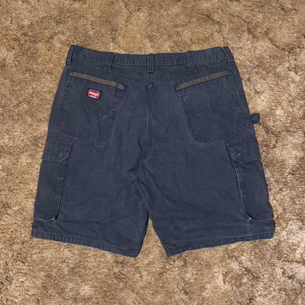 Wrangler Cargo Shorts Men’s 38 Dark Gray Black Carpenter Utility Workwear
